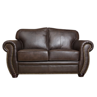 Go to store & view more images World Menagerie Hotchkiss Leather Loveseat