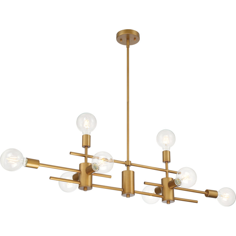 Mercury Row Cusack 8 Light Kitchen Island Linear Pendant Reviews Wayfair Modern satellite ring light metal glass linear pendant fixture led hanging lamp. cusack 8 light kitchen island linear pendant