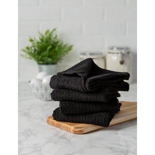 black kitchen towel set