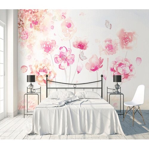 GK Wall Design Floral Romantic Blossom Pink Flower Removable Textured ...