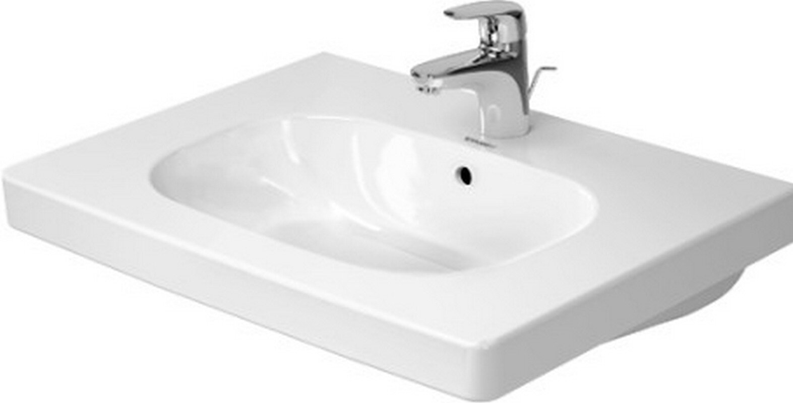 Duravit D Code Ceramic 26 Wall Mount Bathroom Sink With Overflow