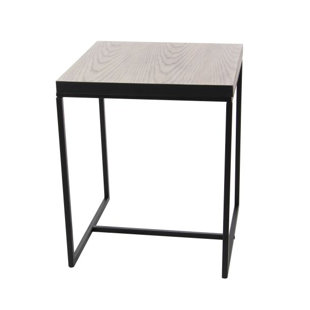18 Inch High End Table Wayfair Ca Contemporary 22 X 18 Inch Square Grey Wooden Accent Table With Black Iron Rim And Legs