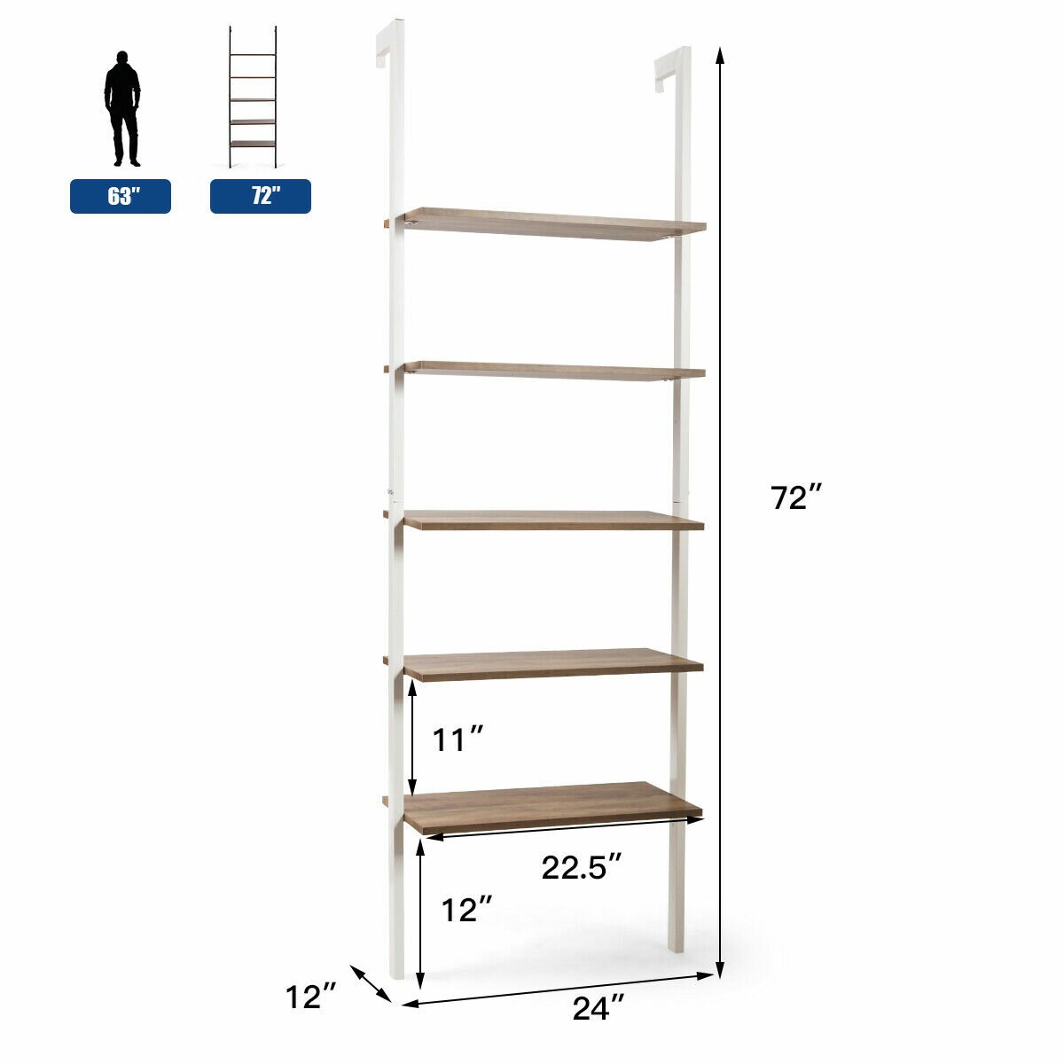 Mercury Row® Bontang 72'' H x 24'' W Steel Ladder Bookcase & Reviews ...