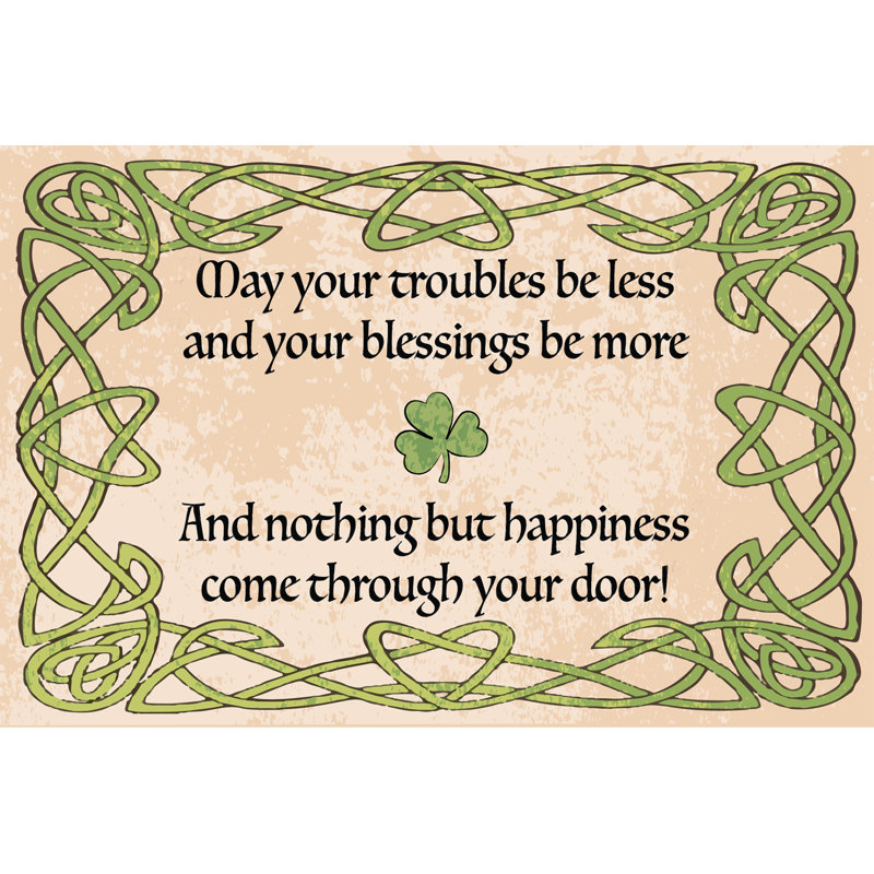 The Holiday Aisle Cochran Irish Blessing Light Green Cream Black