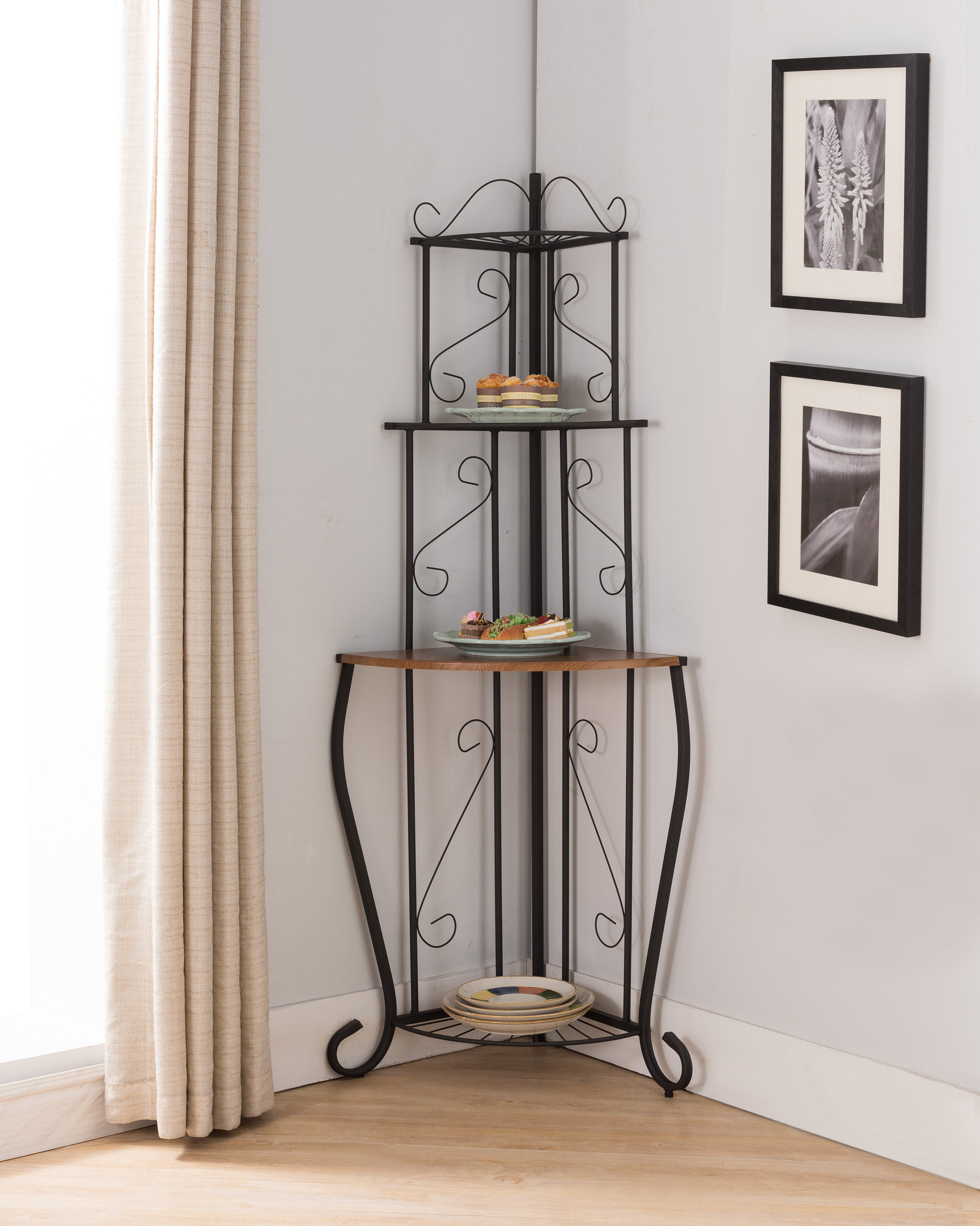 Fleur De Lis Living Cordova Stainless Steel Tube Corner Baker S Rack Reviews Wayfair
