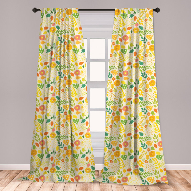 East Urban Home Autumn Floral Room Darkening Rod Pocket Curtain Panels Wayfair
