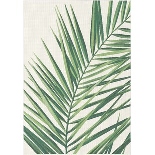 Julianna Palm Leaf Cream/Green Rug By Longweave