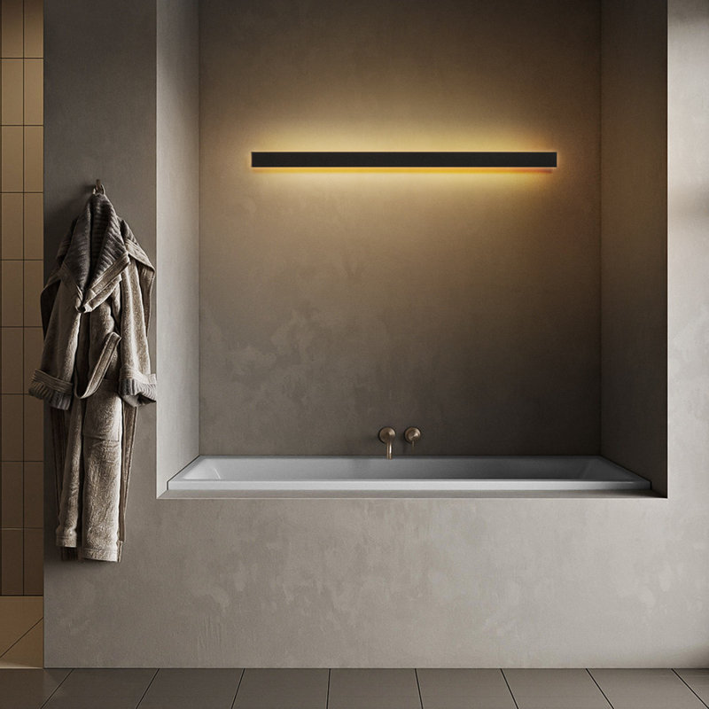Barde Slender Sideway Outdoor Hardwired Bar Wall Sconce with LED Light Source Size: 39.37" H x 1.9" W x 1.8" D