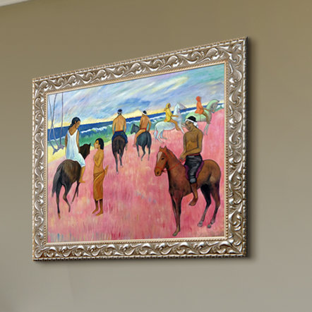 La Pastiche Riders On The Beach Ii 1902 By Paul Gauguin Framed