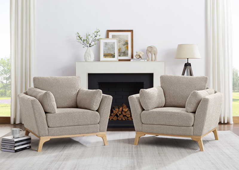 Ljubinko 41.7'' Wide Armchair Fabric: Camel Boucle 1 pack 