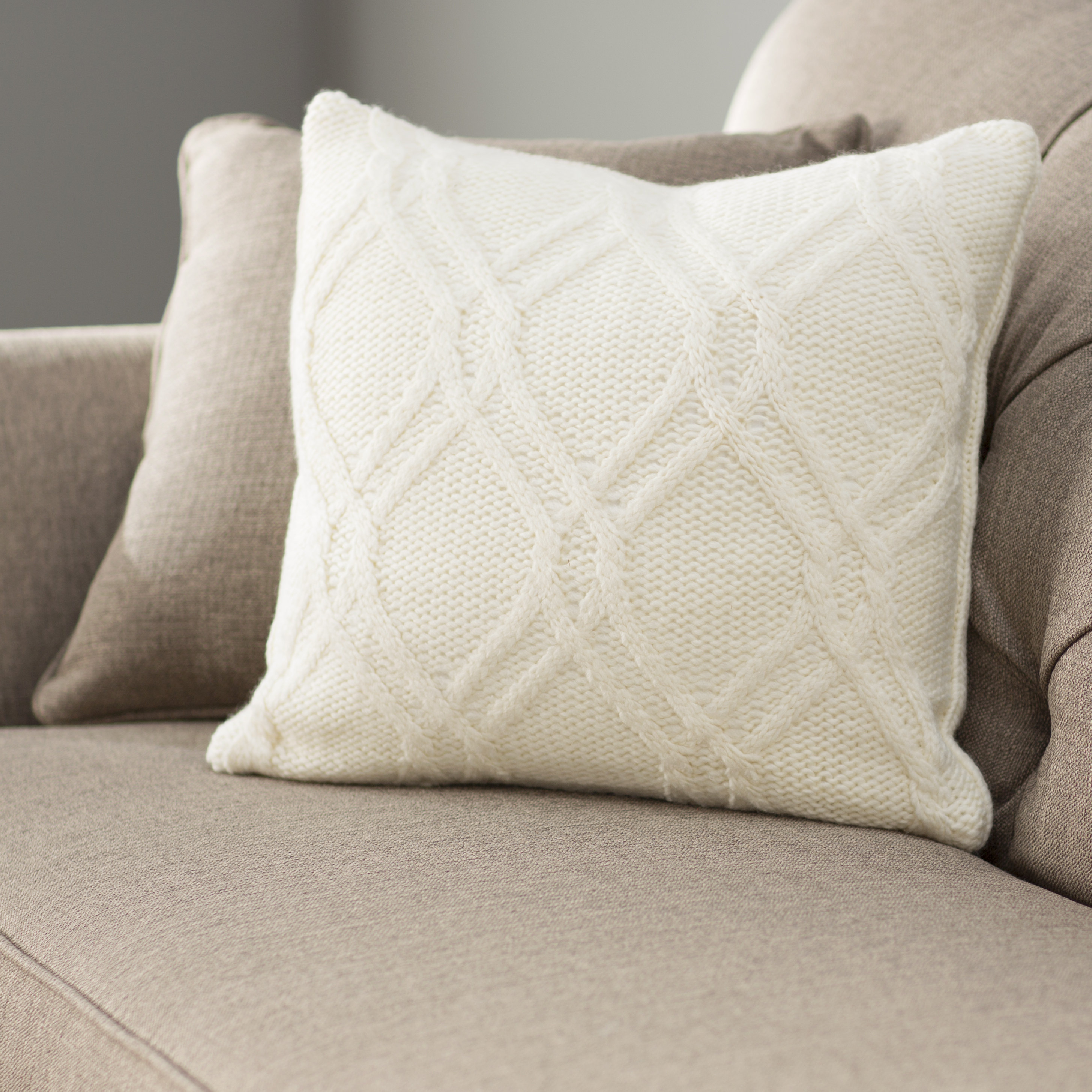 Three Posts Newmanstown Cable Knit Throw Pillow Reviews Wayfair