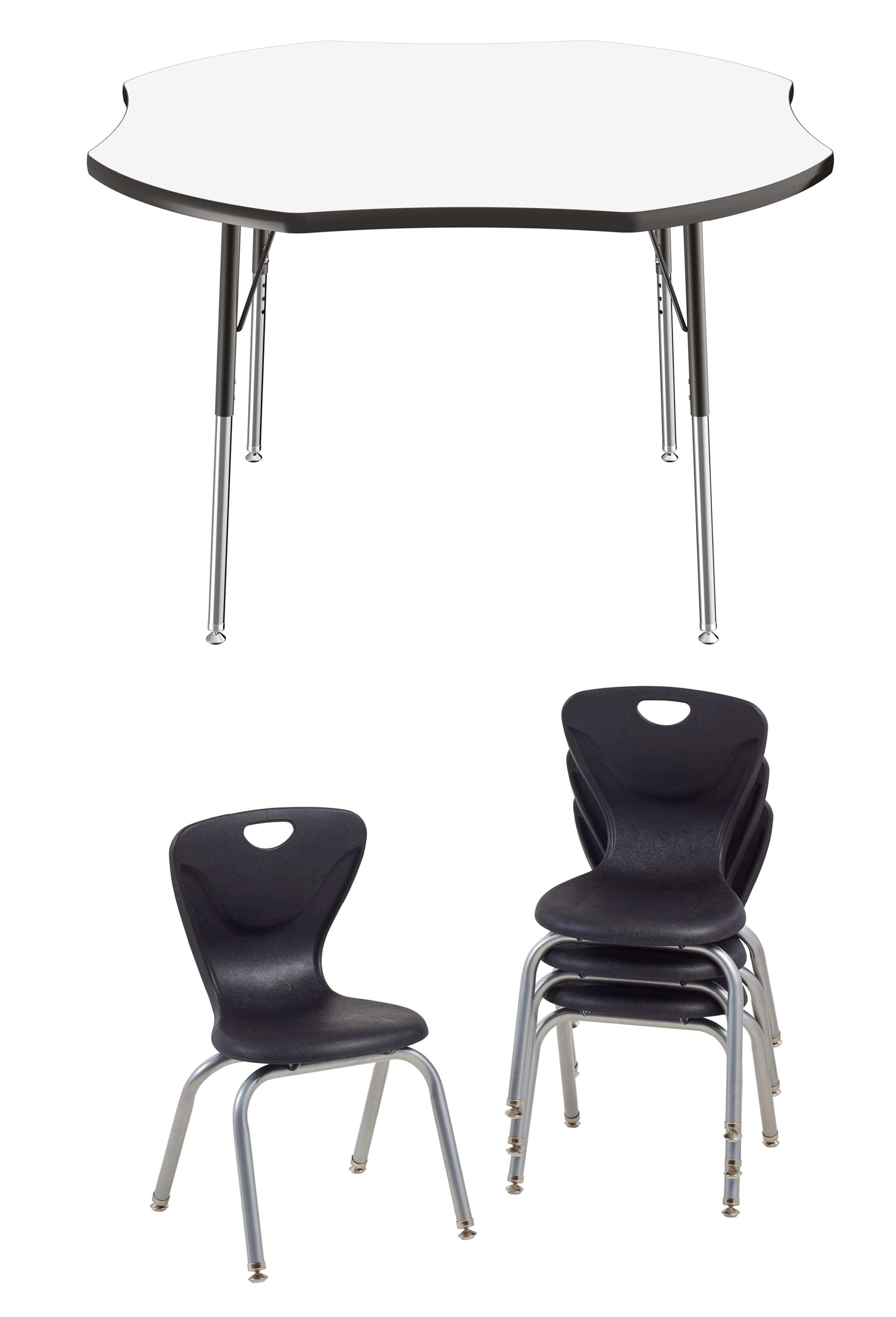 Factory Direct Partners Dry Erase 5 Piece Octagon Activity Table 14 H Chair Set Wayfair