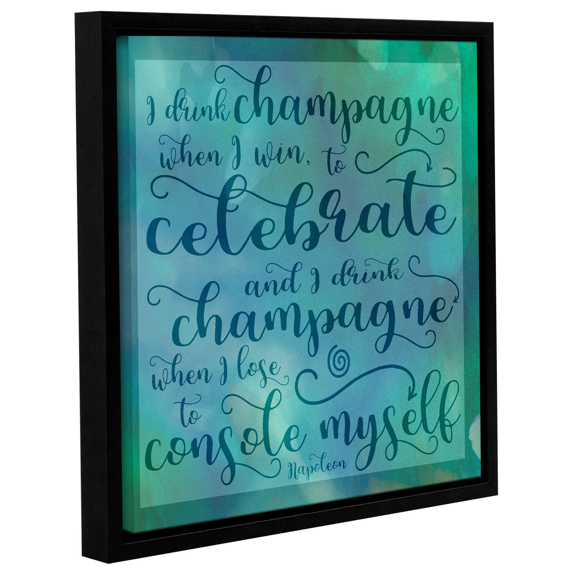 Winston Porter Champagne Celebrate Framed Textual Art On Wrapped Canvas Wayfair