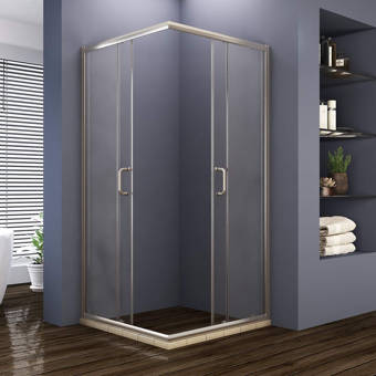 Dreamline French Corner 36 W X 74 75 H Square Sliding Shower Enclosure With Base Included Reviews Wayfair