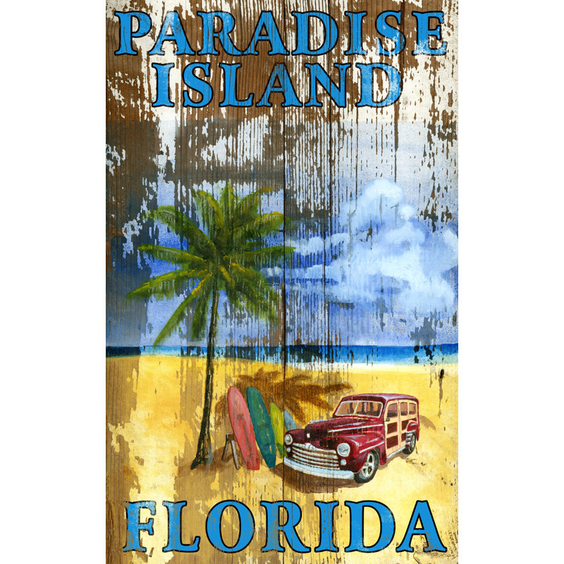 Bay Isle Home Beach Palm Vintage Advertisement Plaque Reviews Wayfair