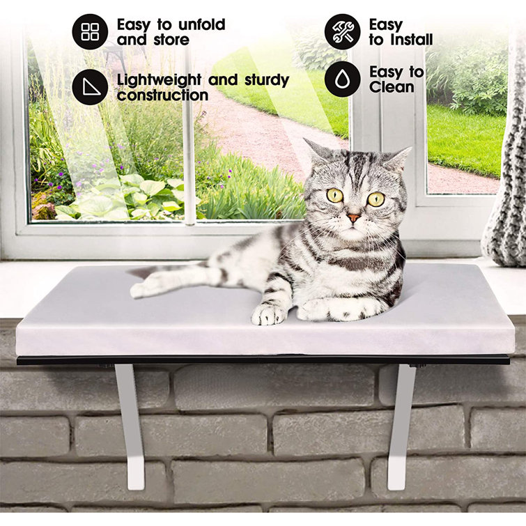 Cat Window Perch Easy Set-up Mounted Bed for All Kitten Sizes All Around 360° Sunbath,Saving Space Durable Steady Cat Shelf