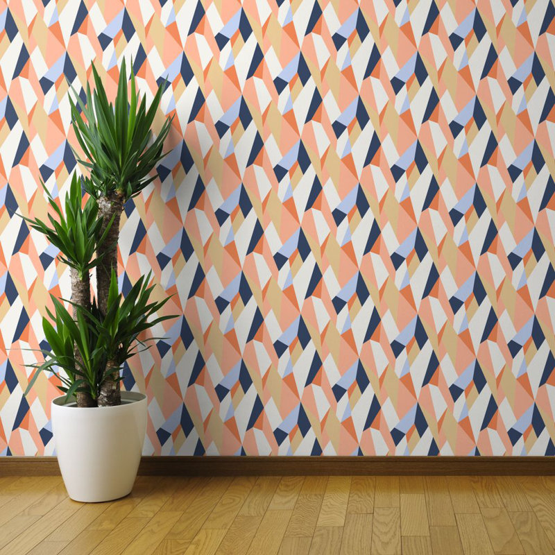 Wrought Studio Jaylen Coral Geometric Removable Wallpaper Wayfair
