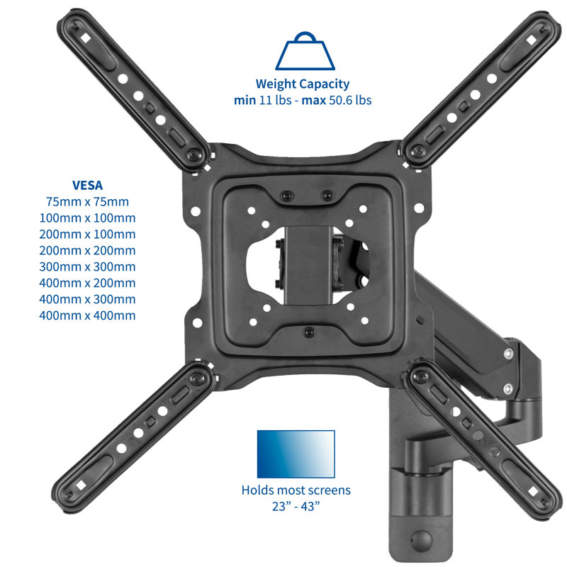 Vivo Premium Single Adjustable Wall Mount Arm For 55 Screens Wayfair
