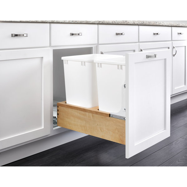 Rev A Shelf Double 8 75 Gallon Pull Out Trash Can Reviews Wayfair