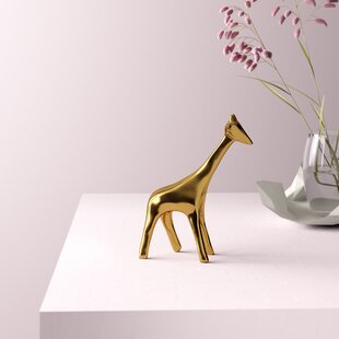Wade Seated Giraffe Light Brown Glossy Glaze Miniature Ceramic Figurine