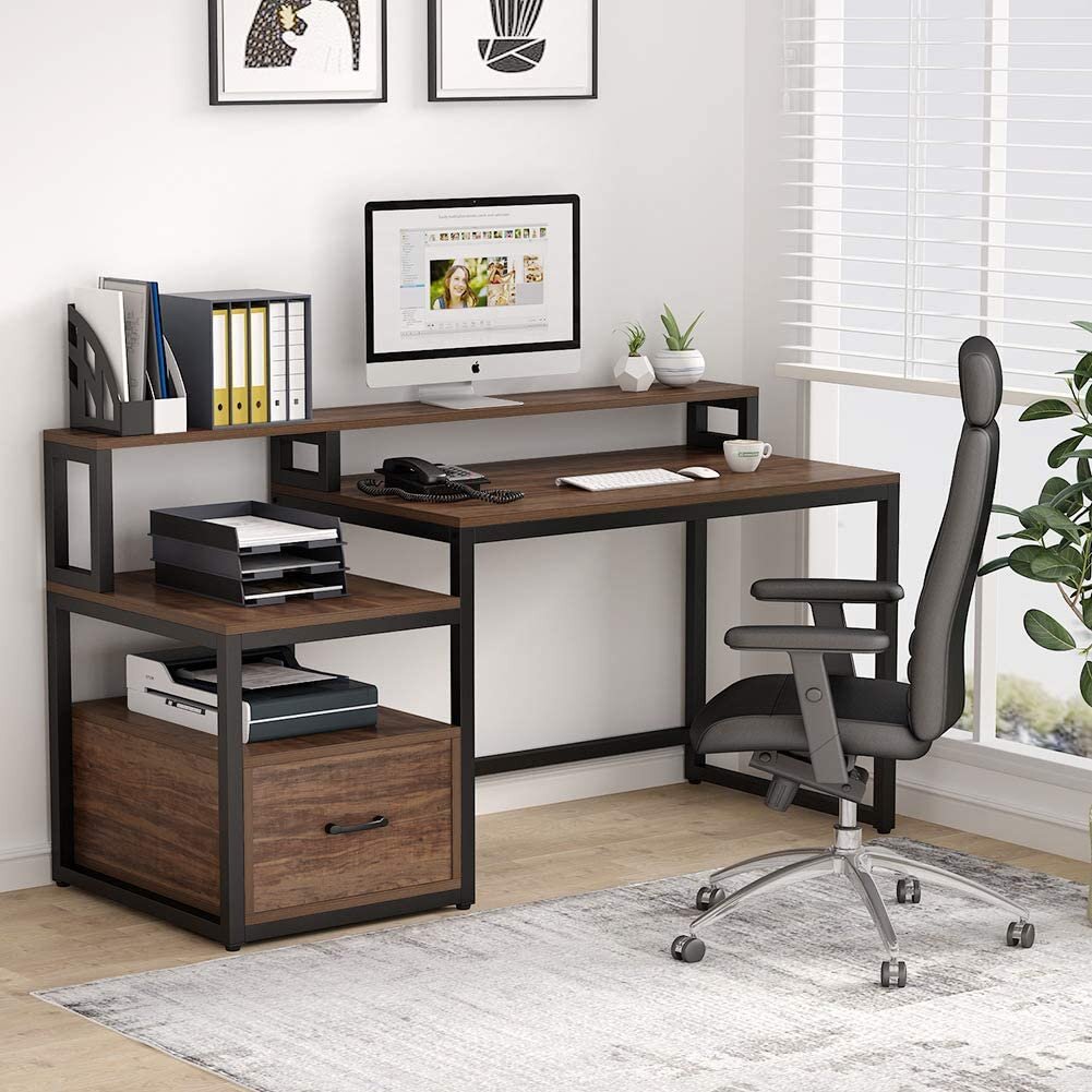 corner desk with long side