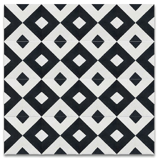Black And White Tile Floor Wayfair Jadida 8 X Cement Tile In Black And White