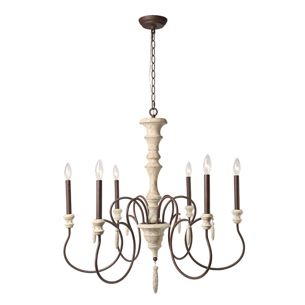 Ophelia Co Lebrun Shabby Elegance French Country 6 Light Candle Lebrun Shabby Elegance French Country
