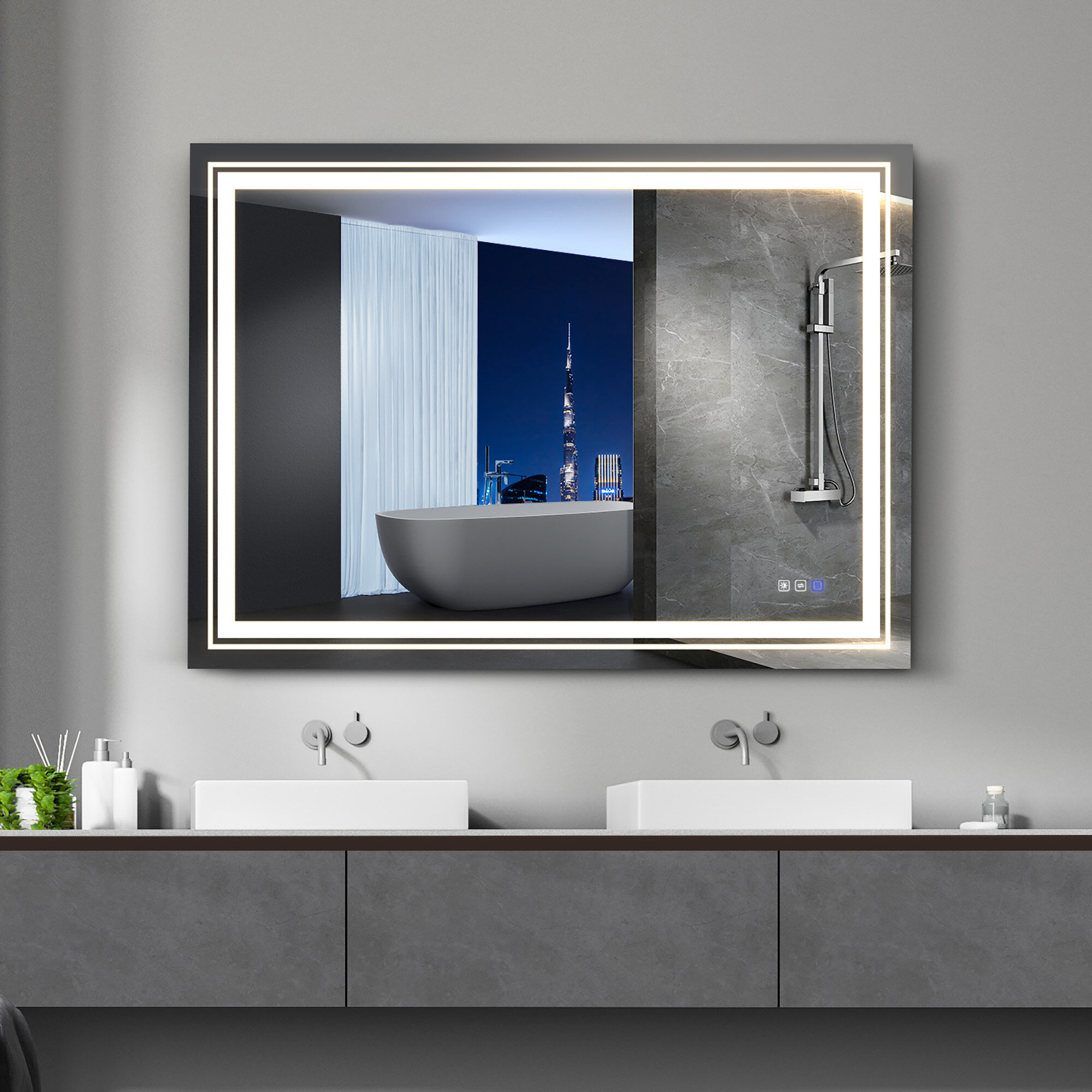 Silver Modern Bathroom Can Rotate Adjustable Wall Light Mirror LED Lighting 