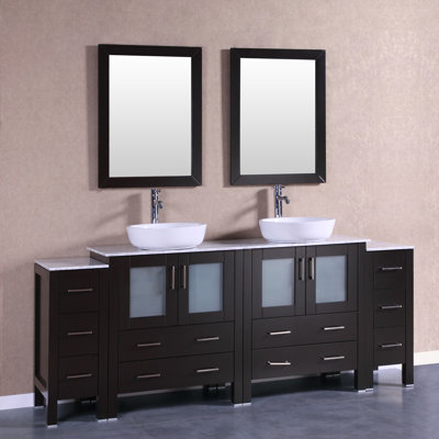 Lucio 84 Double Bathroom Vanity Set With Mirror Breakwater Bay