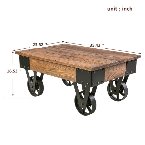 Williston Forge Deon Wheel Coffee Table Reviews Wayfair