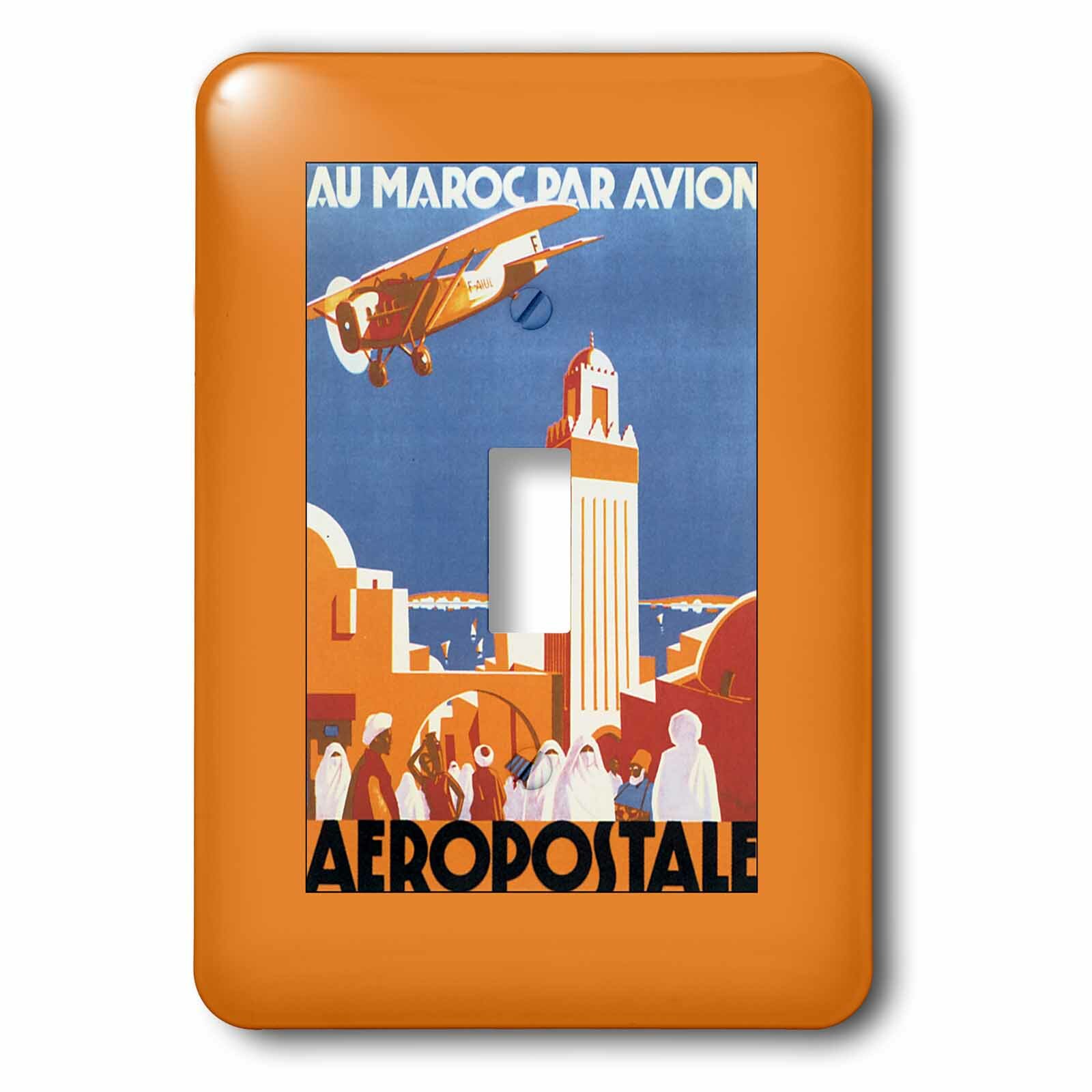 3dRose lsp_172095_1 Au Maroc Par Avion Aeropostale Air Travel Poster Toggle Switch