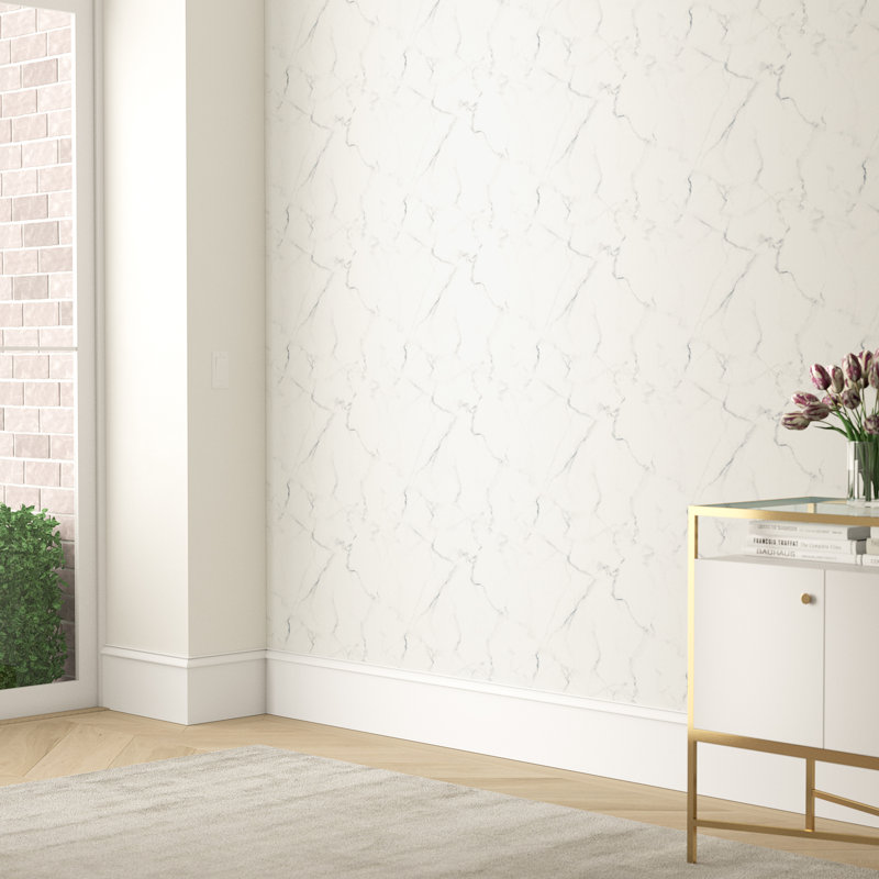 Mercer41 Martina Carrara Marble 16 5 L X 20 5 W Abstract Peel And Stick Wallpaper Roll Reviews Wayfair