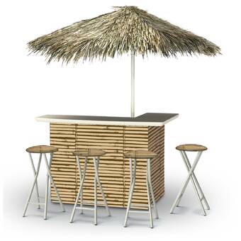 Rosecliff Heights Dorian Home Tiki Bar Set Reviews Wayfair