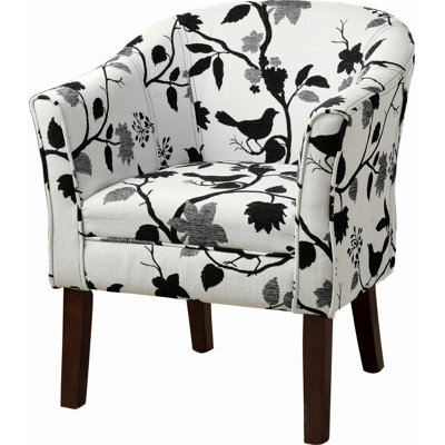 Decor+ Playful Bird And Branch Accent Chair in , Black/White