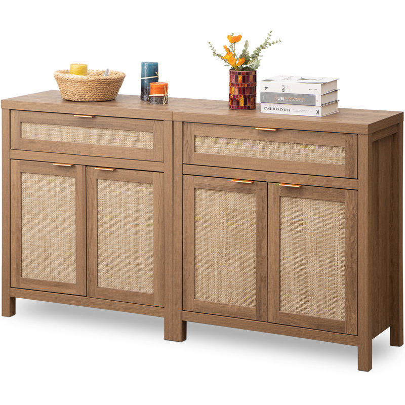 Safura 30'' Sideboard With 1 Drawer and 2 Doors Color: Natural Oak