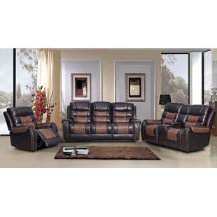 Farias 3 Piece Faux Leather Reclining Living Room Set by Canora Grey