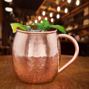 Barware Best For Parties Capacity 16 Ounce Parijat Handicraft Set of 6 Hammered Copper Moscow Mule Mug Cup 