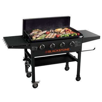 Blackstone Griddle Cooking Station 4 Burner Flat Top Propane Gas Grill With Side Shelves Reviews Wayfair