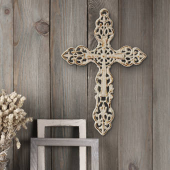 Ophelia Co 13 Worn Cast Iron Cross Wall Decor Reviews Wayfair