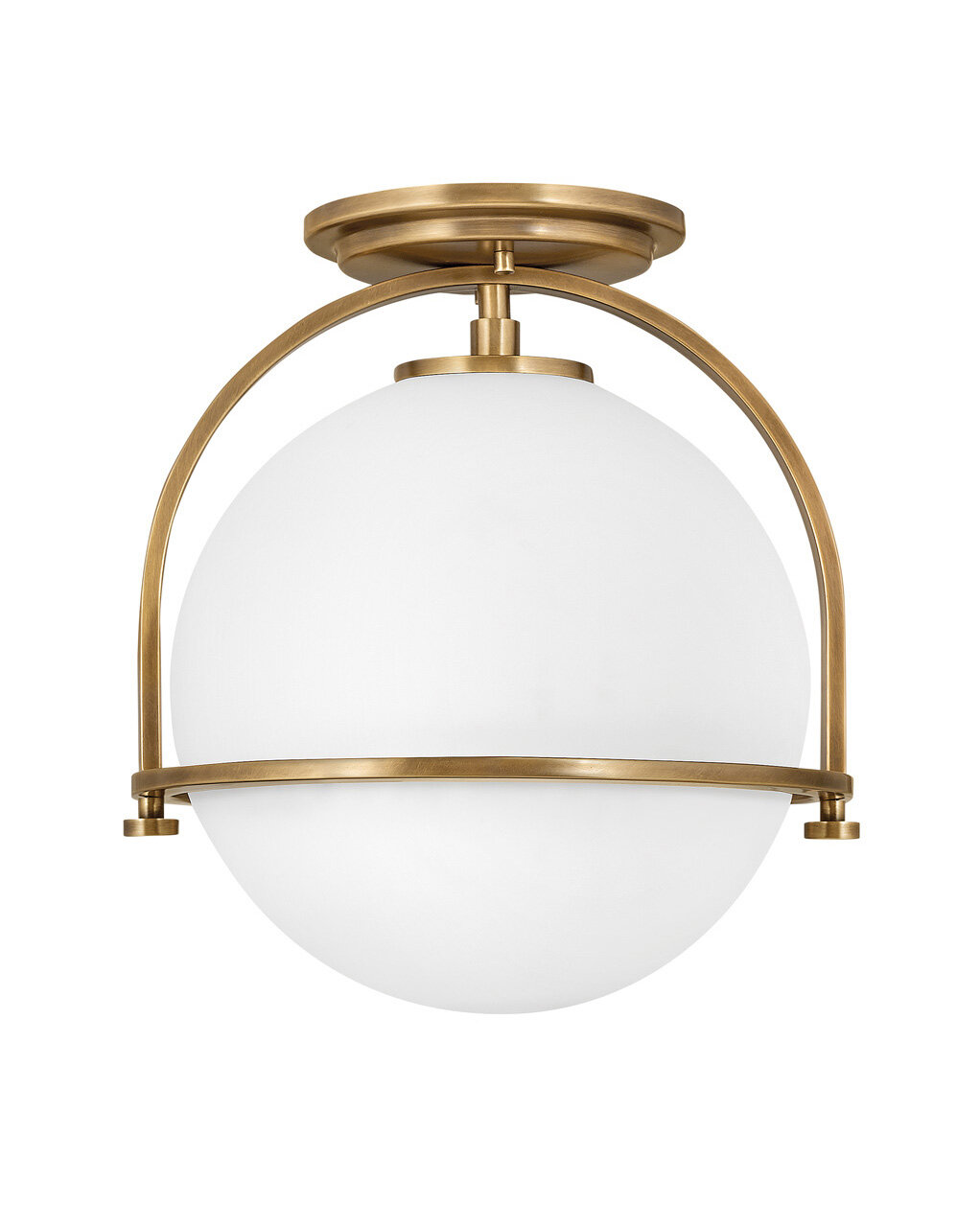 simple globe semi flush mount