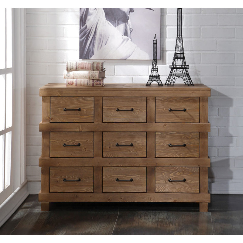 Harriet Bee Rech 9 Drawer Double Dresser Wayfair
