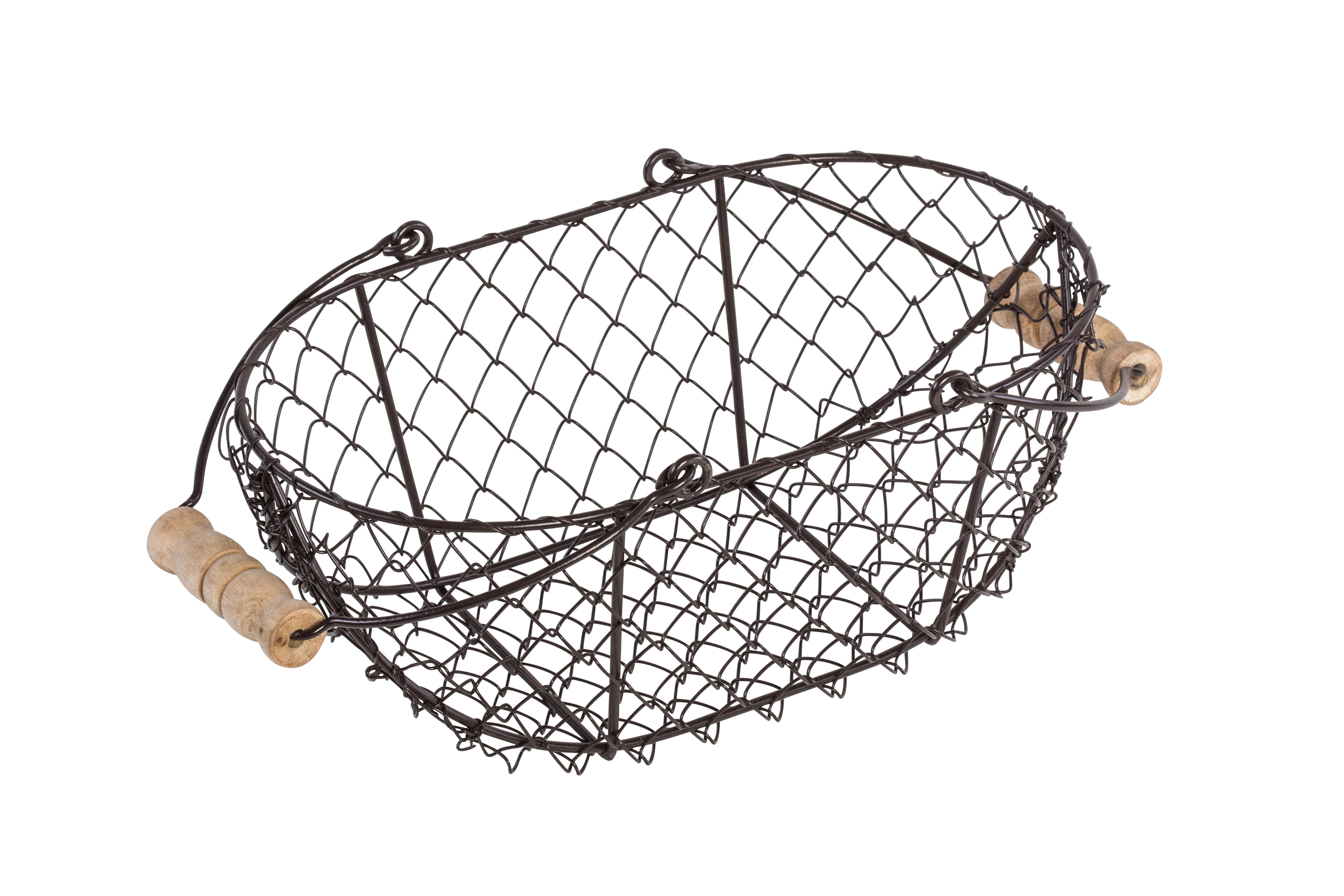 7 3/4" x 6.5" x 5.5" Details about   Decorative Ivory Oval Chicken Wire Basket With Handle 