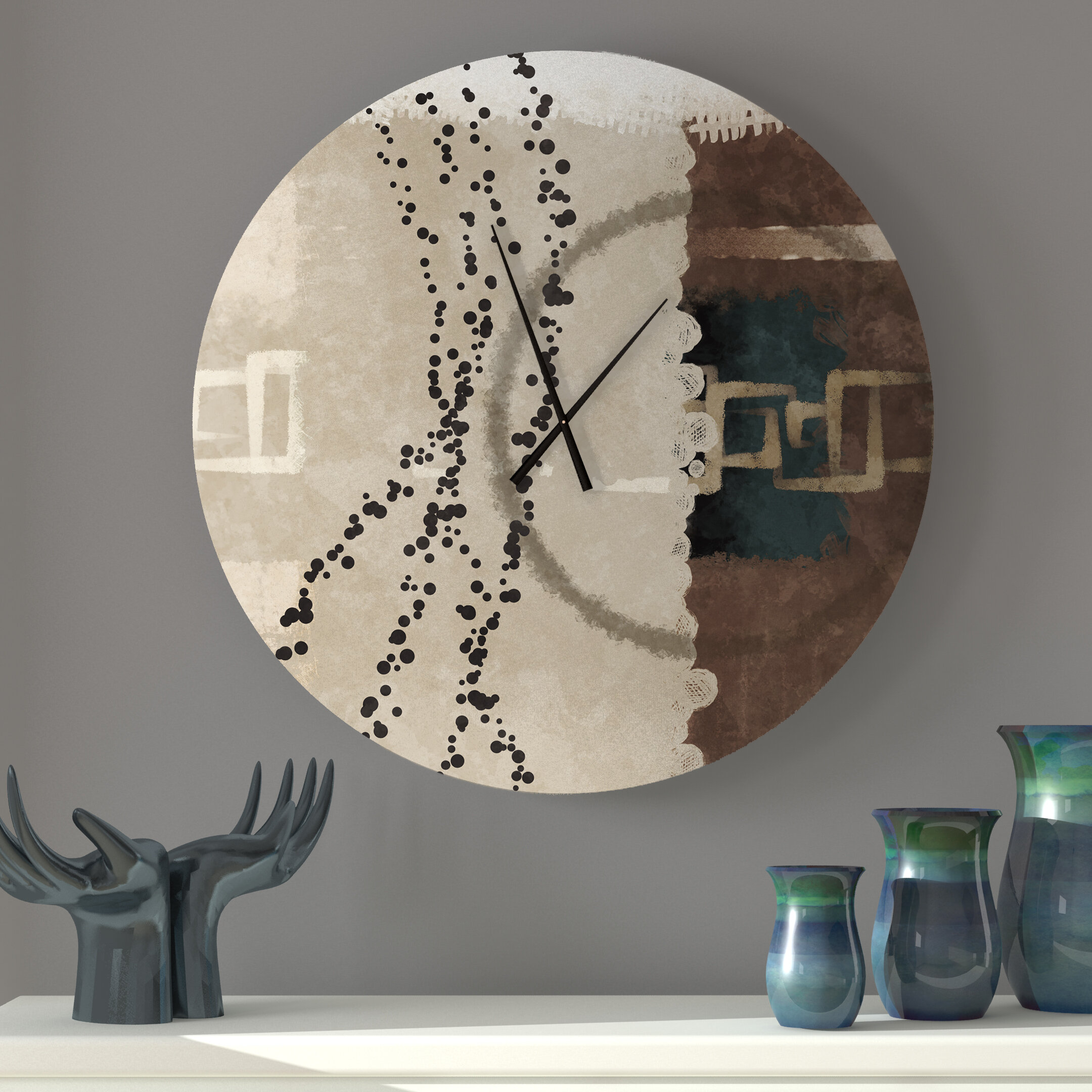 Latitude Run® Infallible Blissful Abstract Metal Wall Clock | Wayfair