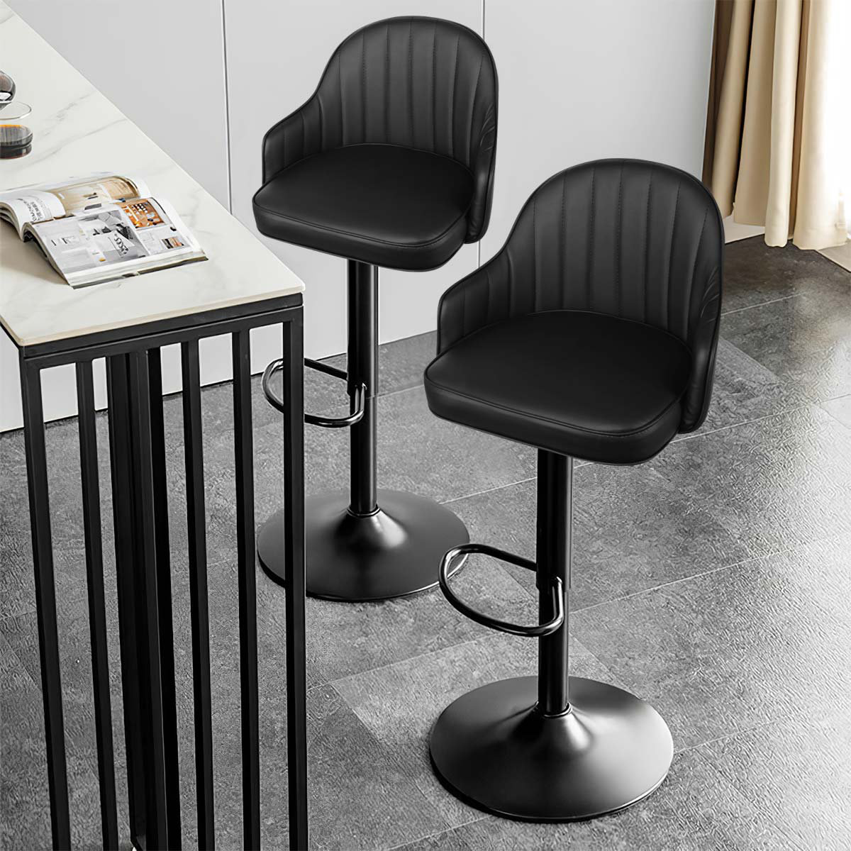 round back swivel bar stool