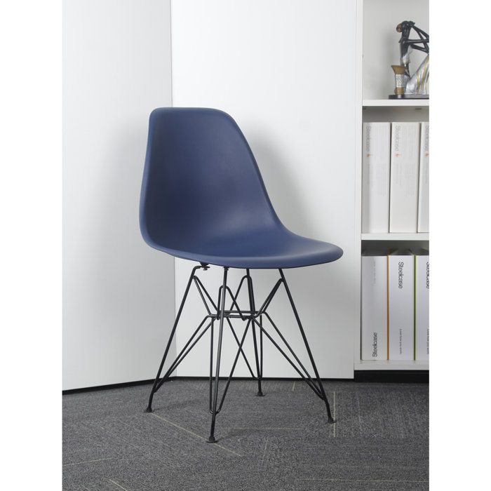 Brayden Studio Gia Fog Grey Armless Home Office Side Dining Chair