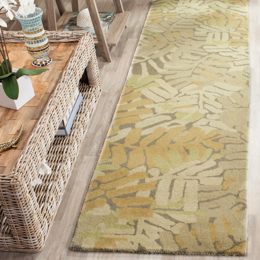 Martha Stewart Rugs Palm Leaf Floral Handmade Tufted Wool Area Rug in