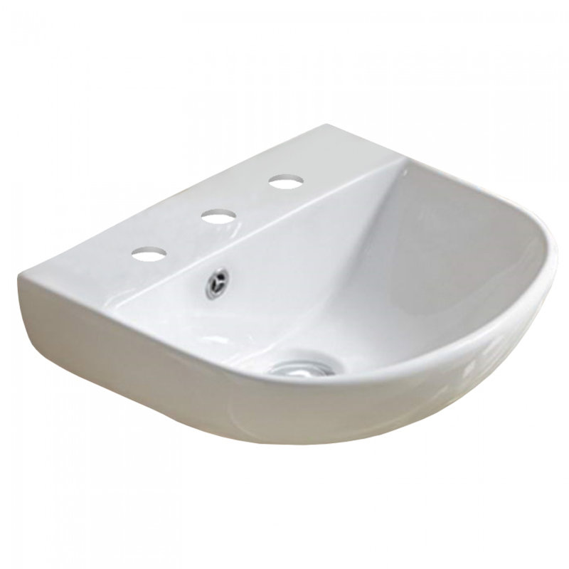 American Imaginations Center Drilling Ceramic Rectangular Wall Mount Bathroom Sink With Overflow Wayfair