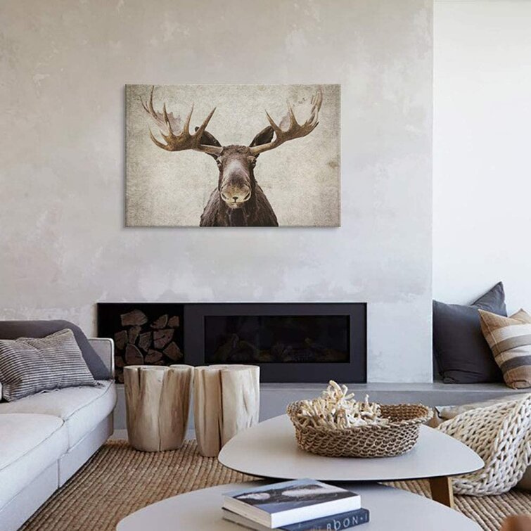 Wall Painting Hanging Decoration Nordic Elk Living Room Decorative Painting Photo Frame and Shelf Combination Sets of 9