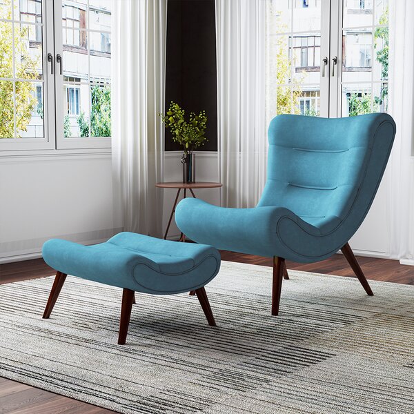 Gorecki 78Cm Wide Tufted Lounge Chair and Ottoman