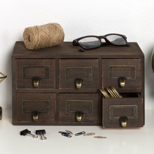 Review Kristian Apothecary Solid Wood 6 Drawer Desktop Organizer by Gracie Oaks